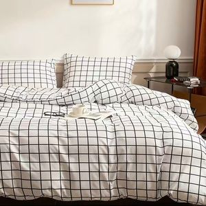 Urban Outfitters Full Size Checker Plaid Print Duvet Cover & 2 Pillowcases NEW